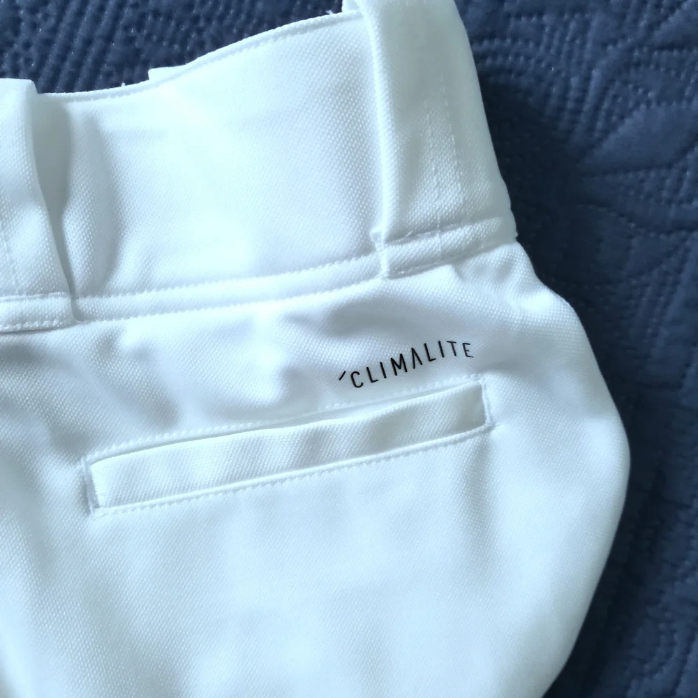 adidas Kids White Baseball Pants with Black Logo